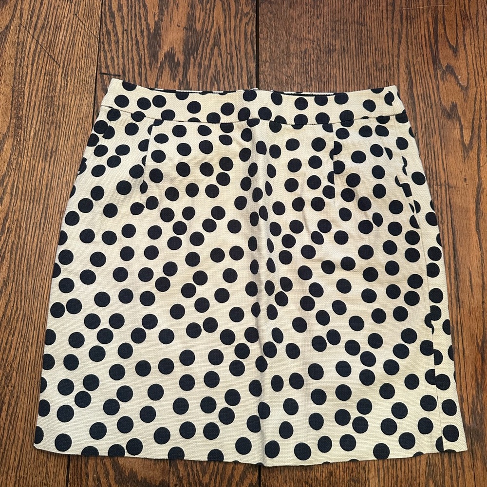 J. Crew Black and White Polka Dot Mini Skirt